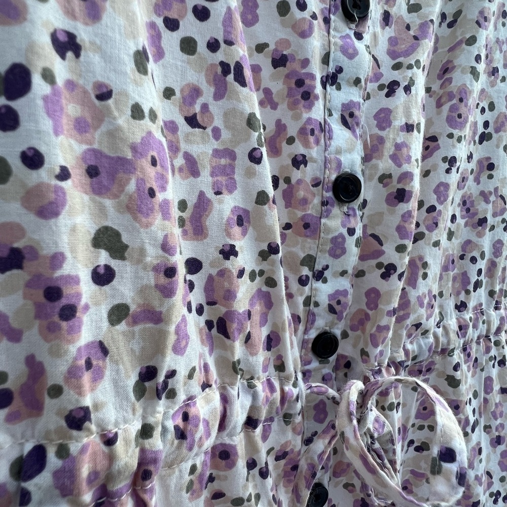 Tommy Hilfiger Purple Flower Mini Shirt Dress Size Medium - Picture 2 of 4